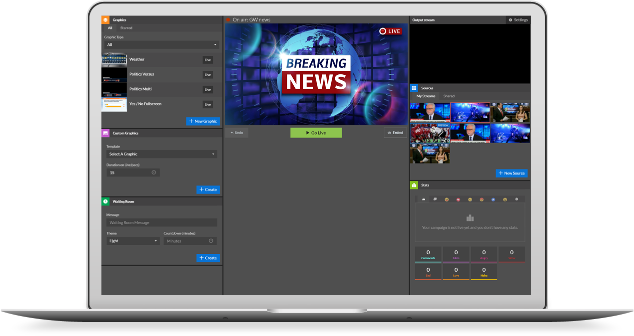 Laptop showing GV Alyve user interface
