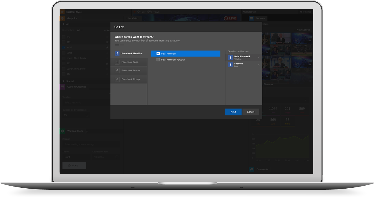 Laptop showing GV Alyve user interface